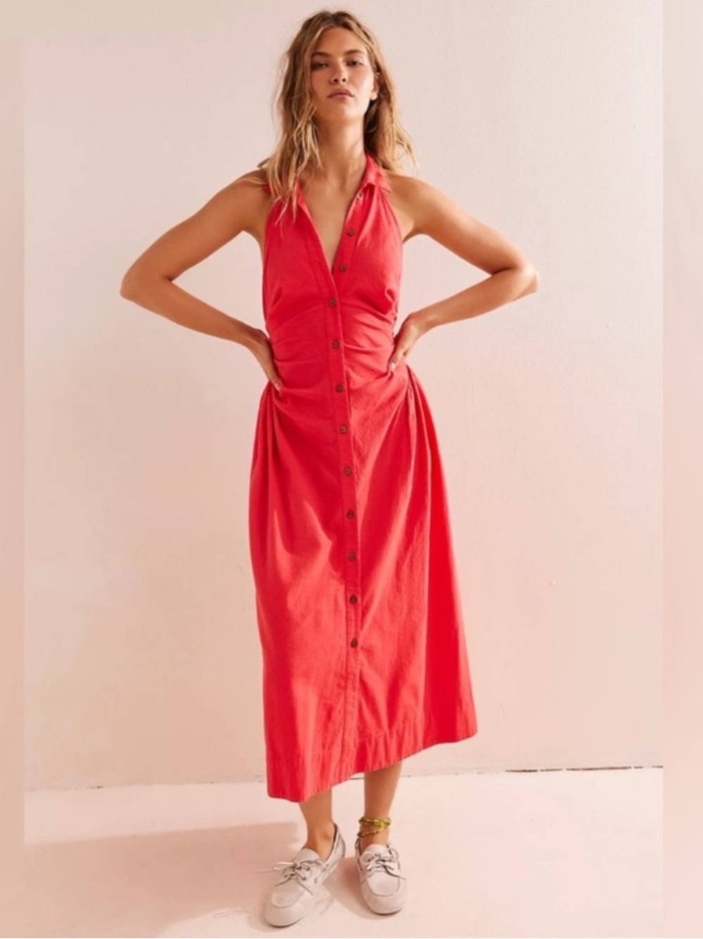 💫FREE PEOPLE💫 Back at it halter dress